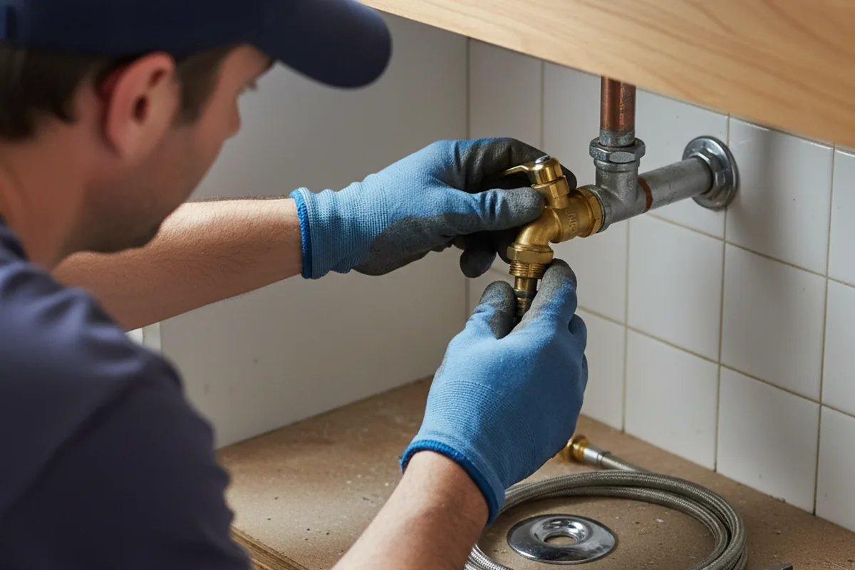 Shutoff valve and fitting work during Faucet and Fixture Repair in Okeechobee